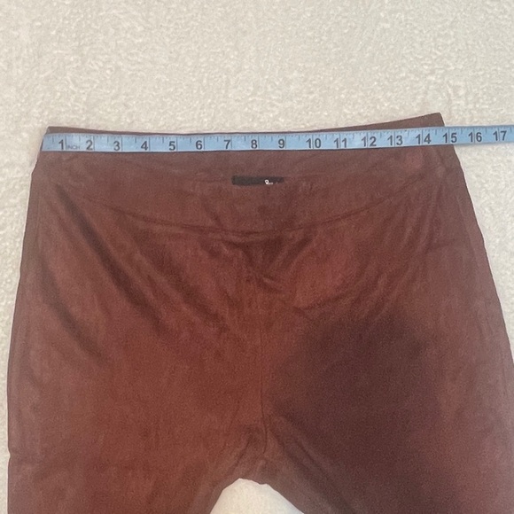 NWT Ryu Brown Faux Suede High Low Hippie Bellbottom Flare Pants Women’s Medium - Picture 7 of 11